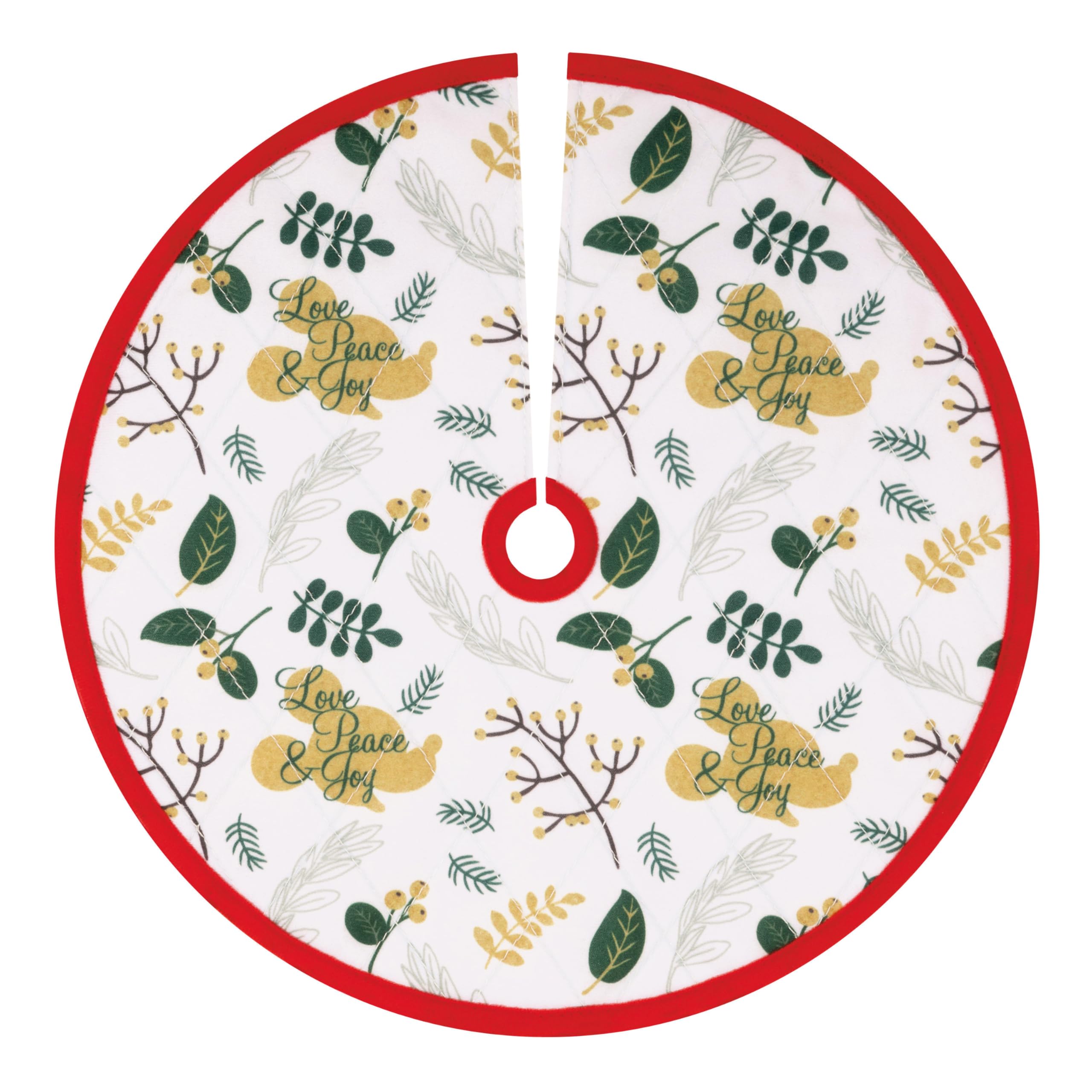 Hallmark Keepsake Disney Mickey Mouse "Love Peace & Joy" Miniature Tree Skirt, 12"