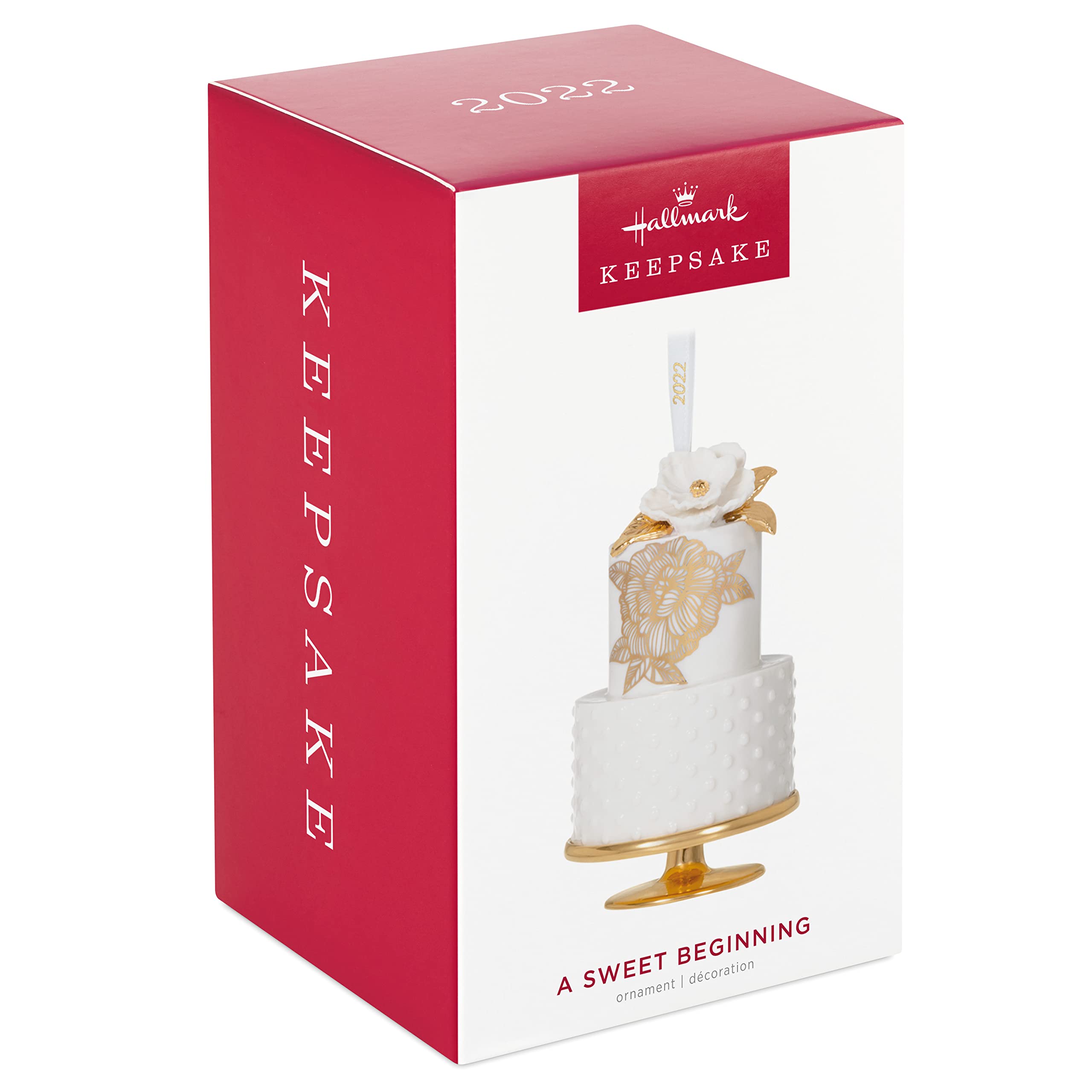 Hallmark Keepsake Christmas Ornament 2022, A Sweet Beginning Wedding Cake, Porcelain