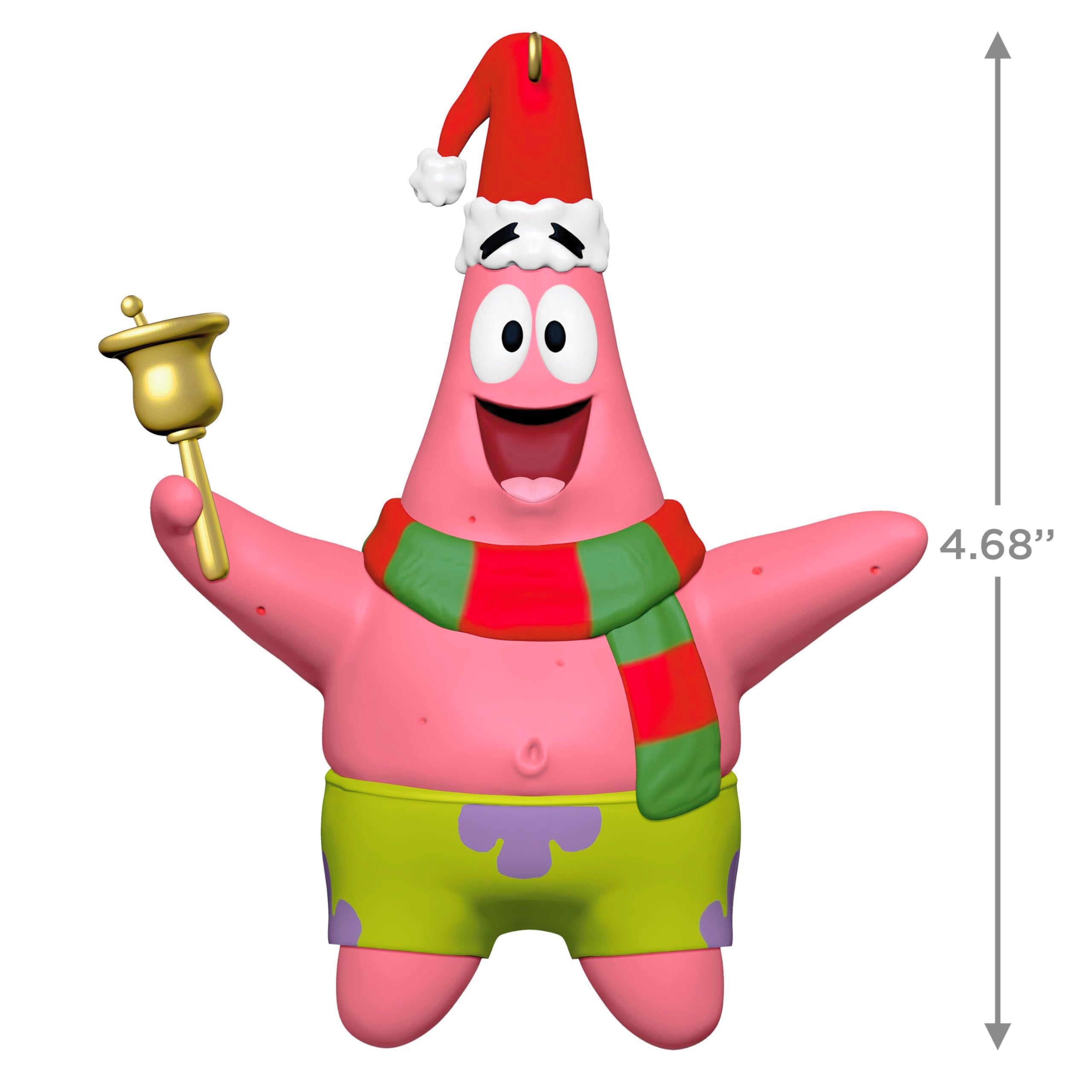 Hallmark Keepsake Christmas Ornament 2024, Nickelodeon SpongeBob SquarePants Patrick Rings in the Season, Cartoon Gifts