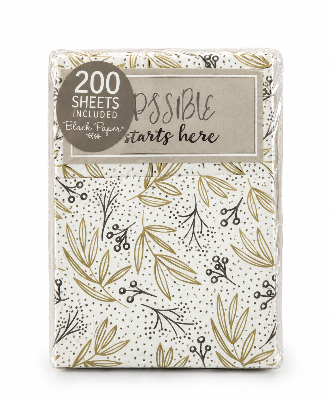 "Possible Starts Here" Botanical Flip-Top Note Block Box - 200 Blank Sheets