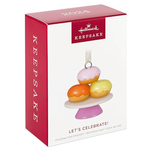 Hallmark Keepsake 1" Miniature Christmas Ornament 2024, Mini Let's Celebrate!, Porcelain, Birthday Gift