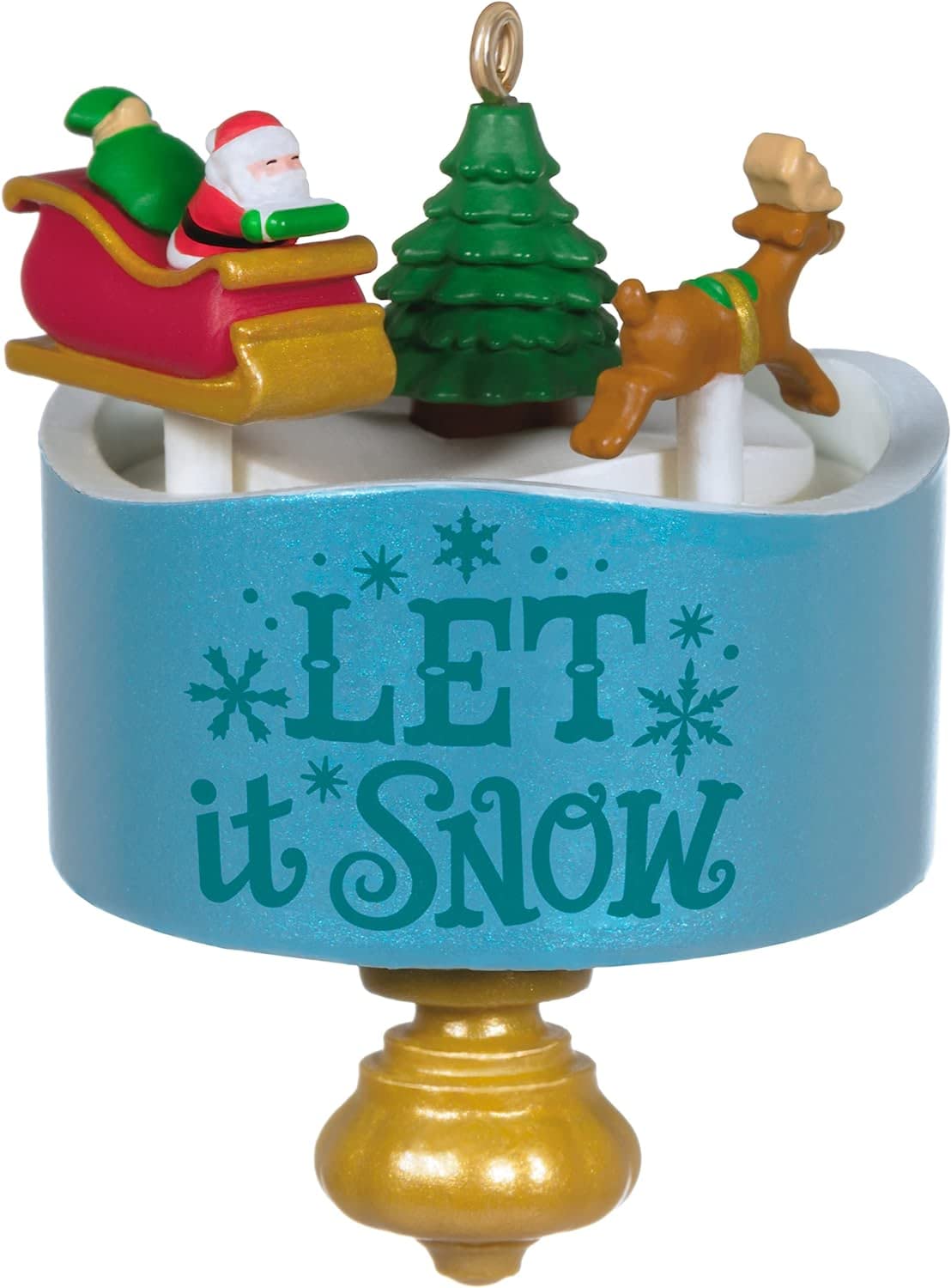 Hallmark Keepsake 1.45" Miniature Christmas Ornament 2022, Santa’s Little Spin, Mini