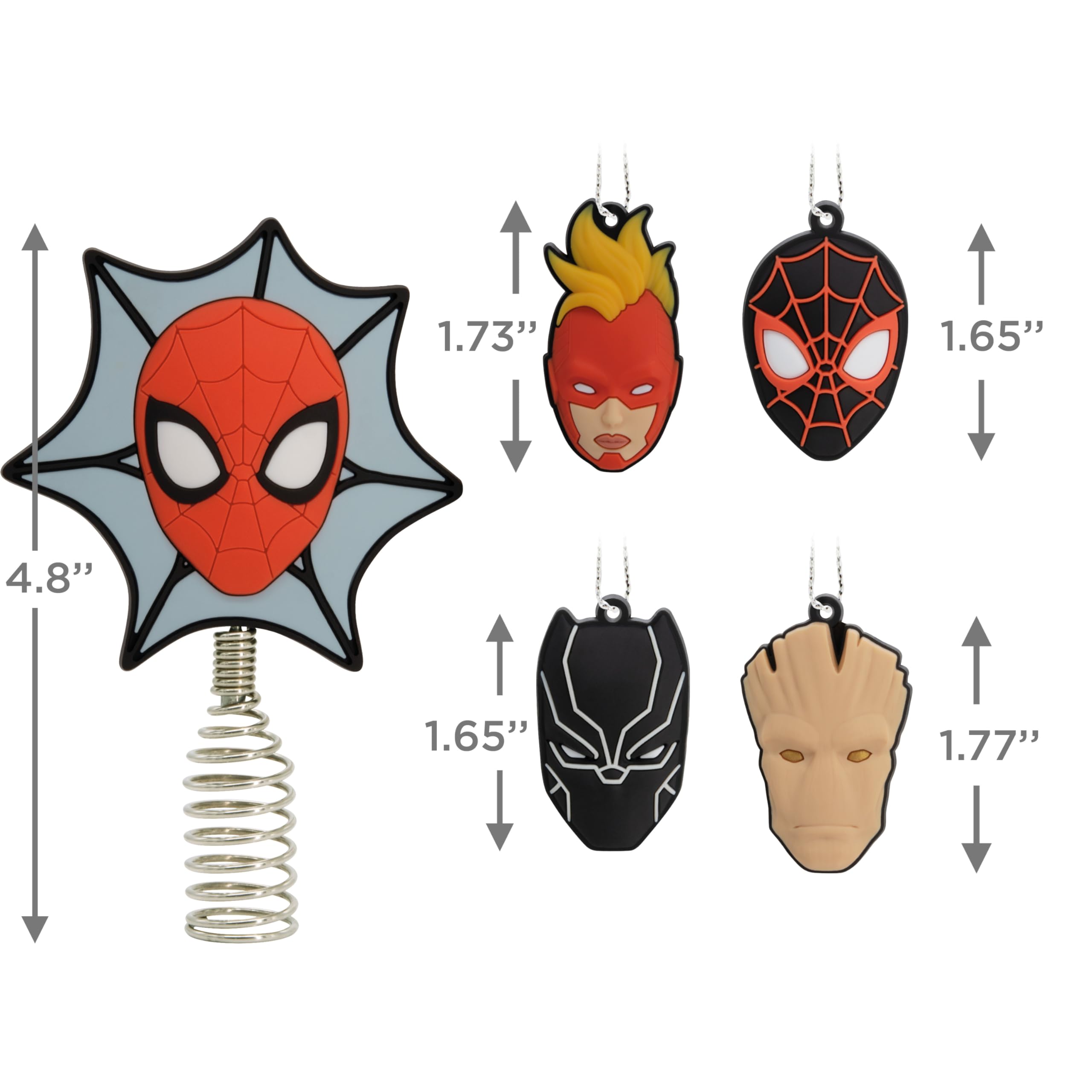 Hallmark Marvel Super Heroes Mini Christmas Tree Topper and Ornaments, Set of 5