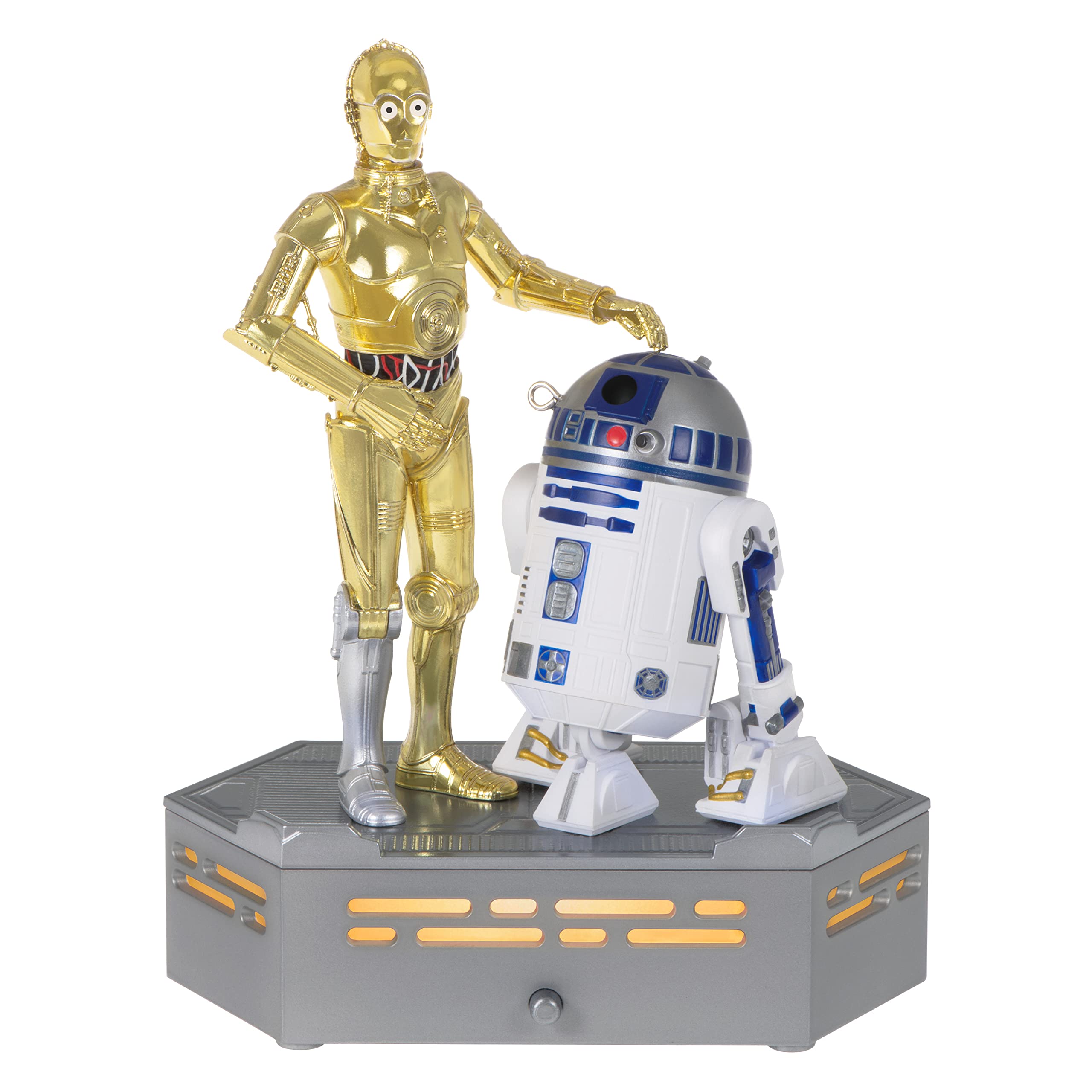 Hallmark Keepsake Christmas Ornament 2022, Star Wars: A New Hope Collection C-3PO and R2-D2, Storytellers Light and Sound (3999QXI7923)
