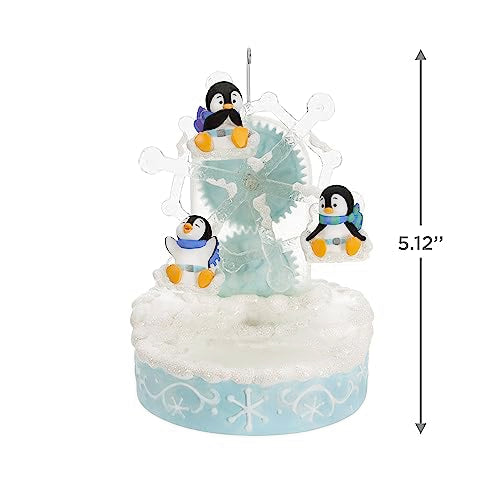 Hallmark Keepsake Christmas Ornament 2023, Playful Penguins on Ferris Wheel, Musical Ornament with Light and Motion