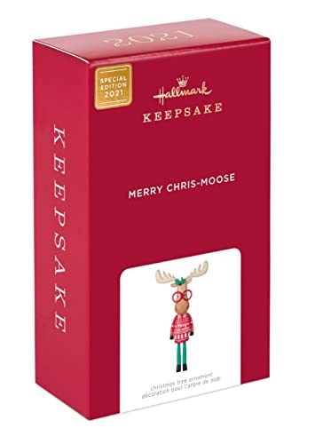 Hallmark Keepsake Christmas Ornament 2021, Special Edition Ornament: Merry Chris-Moose Limited Edition Series for Year 2021