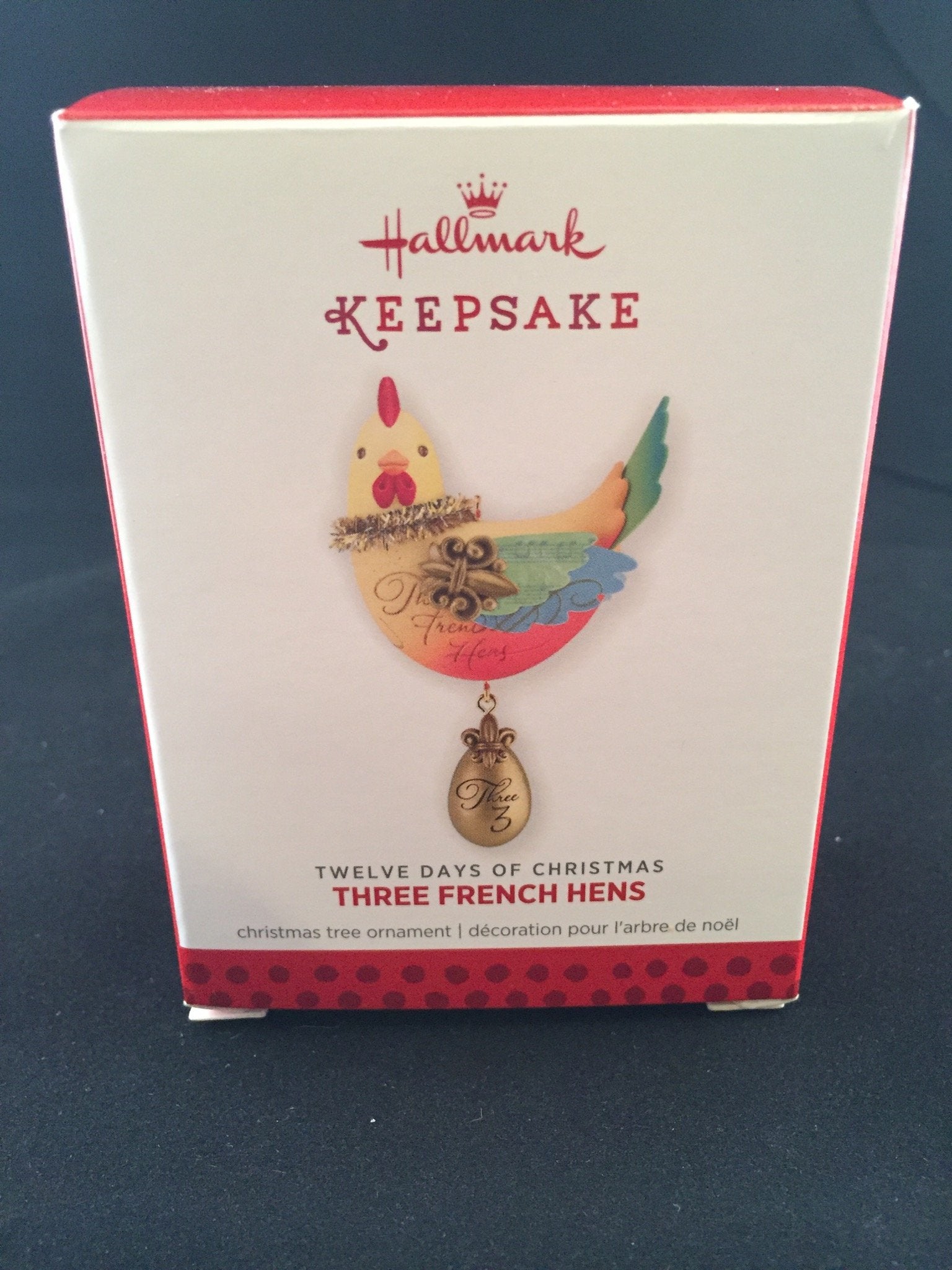 Hallmark Keepsake Ornament Three French Hens 3rd in Twelve Days of Christmas Series 2013