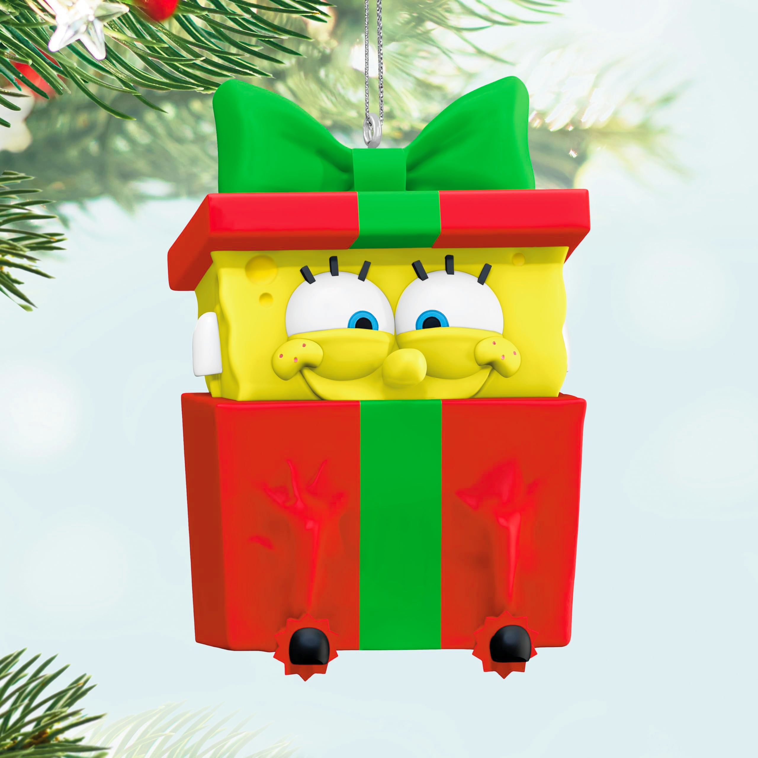 Sponge-boxed for Christmas, Spongebob Squarepants, 2025 Hallmark Keepsake Christmas Ornament