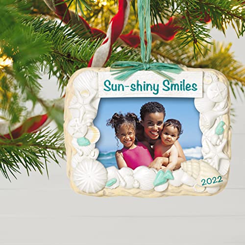 Hallmark Keepsake Christmas Ornament 2022, Sunshiny Smiles Beach Vacation Picture Frame