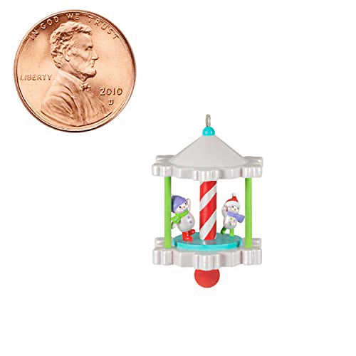 Hallmark Keepsake 1.18" Miniature Christmas Ornament 2023, Spinning Snowmen Mini