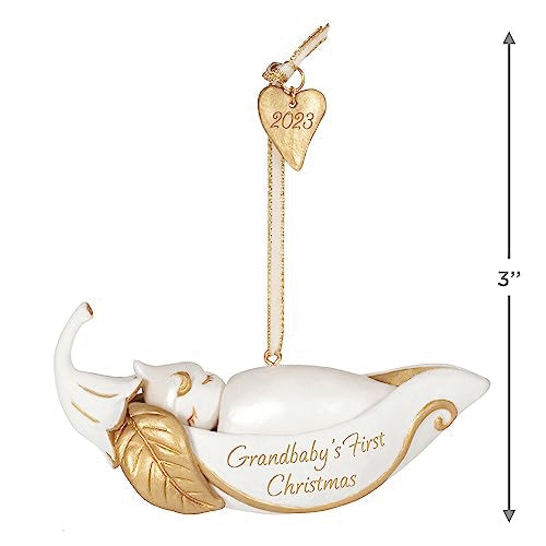 Hallmark Keepsake Christmas Ornament 2023, Grandbaby's First Christmas, Pea in a Pod, Porcelain Ornament
