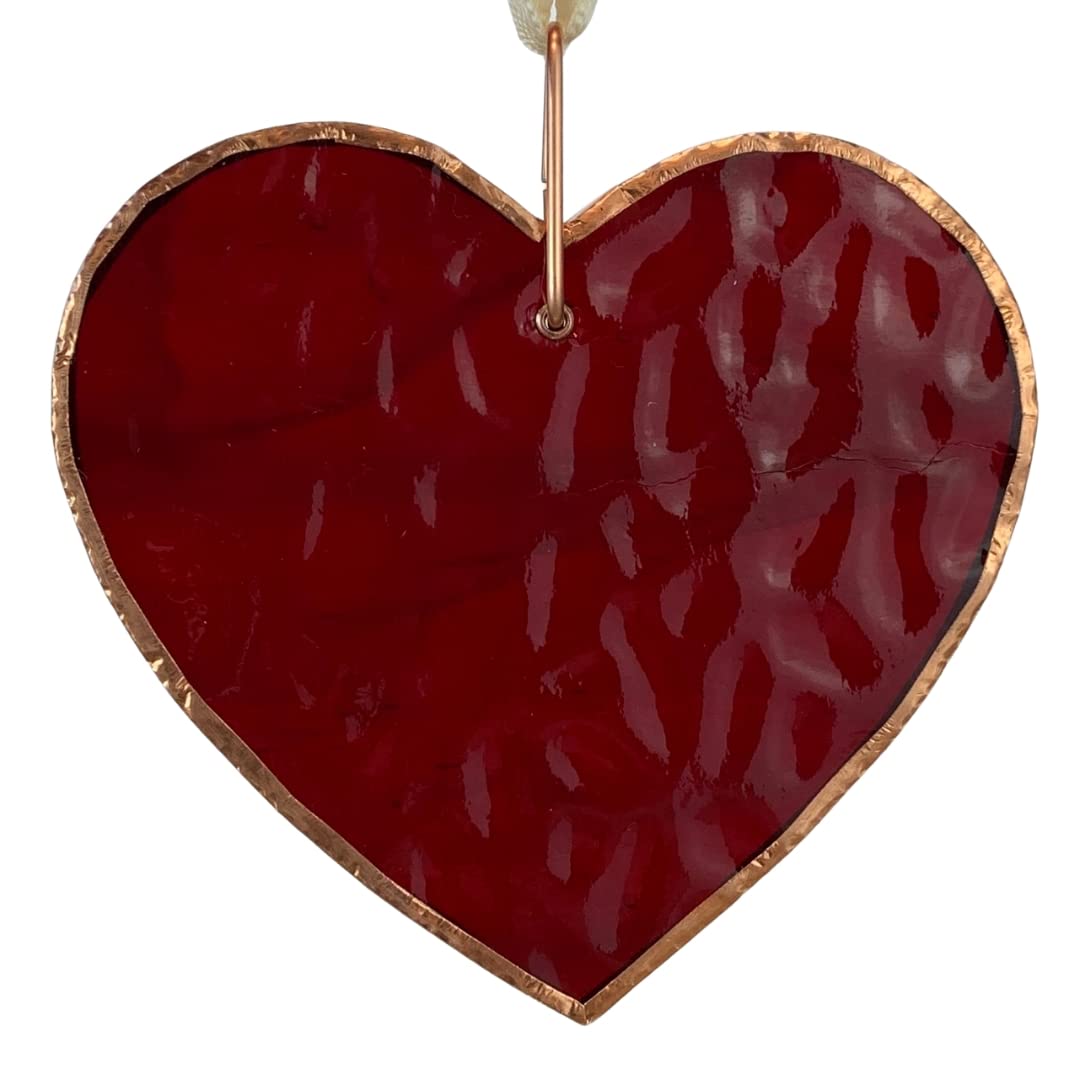 When A Cardinal Sings Memorial Gift: Stained Red Glass Heart