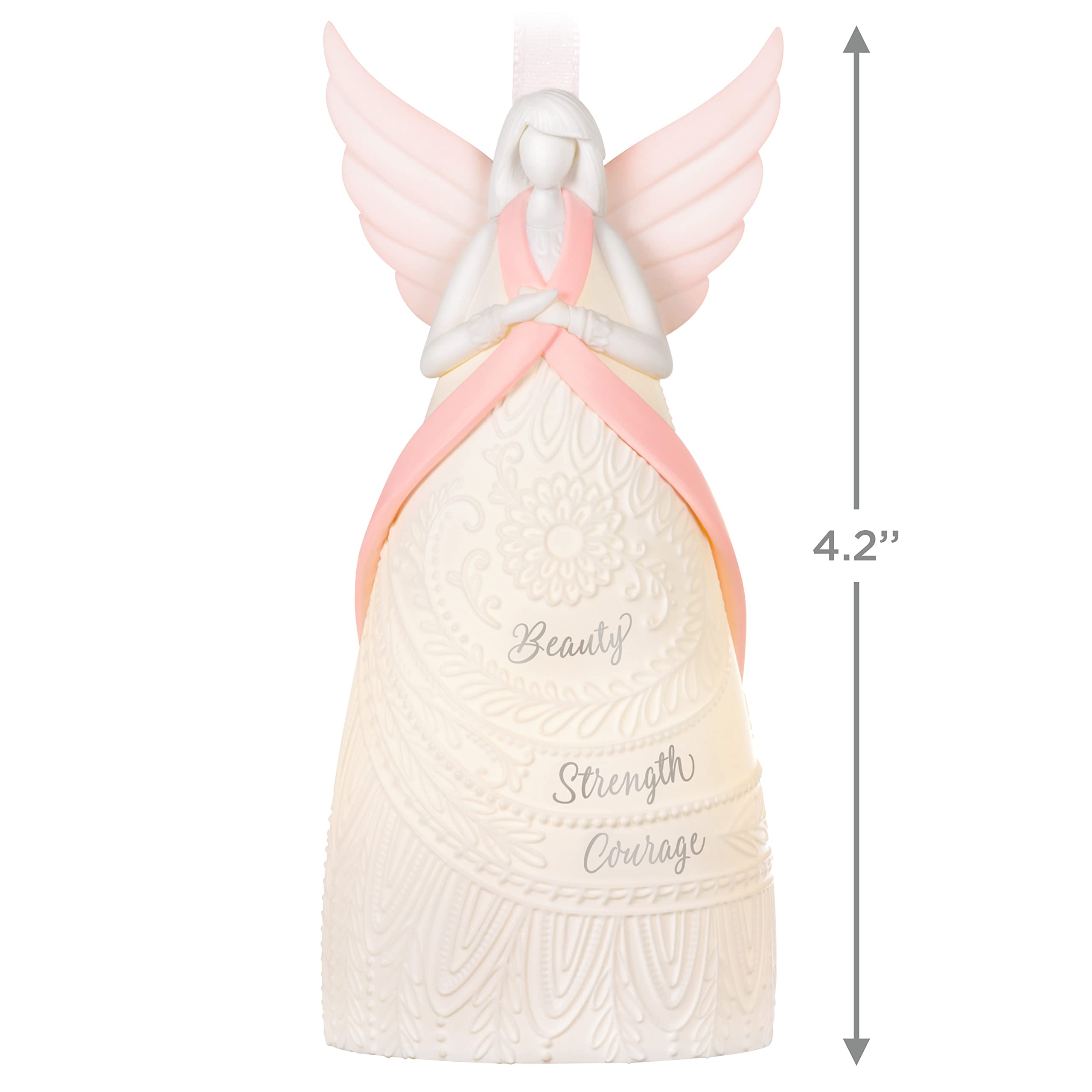 Hallmark Keepsake Plastic Christmas Ornament 2022, Healing Light Angel Benefiting Susan G. Komen