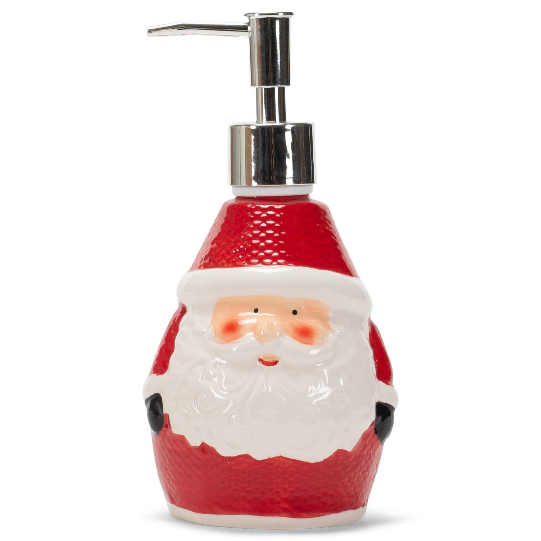 Santa Claus Rosy Red 7 x 4 Dolomite Ceramic Christmas Countertop Soap Dispenser