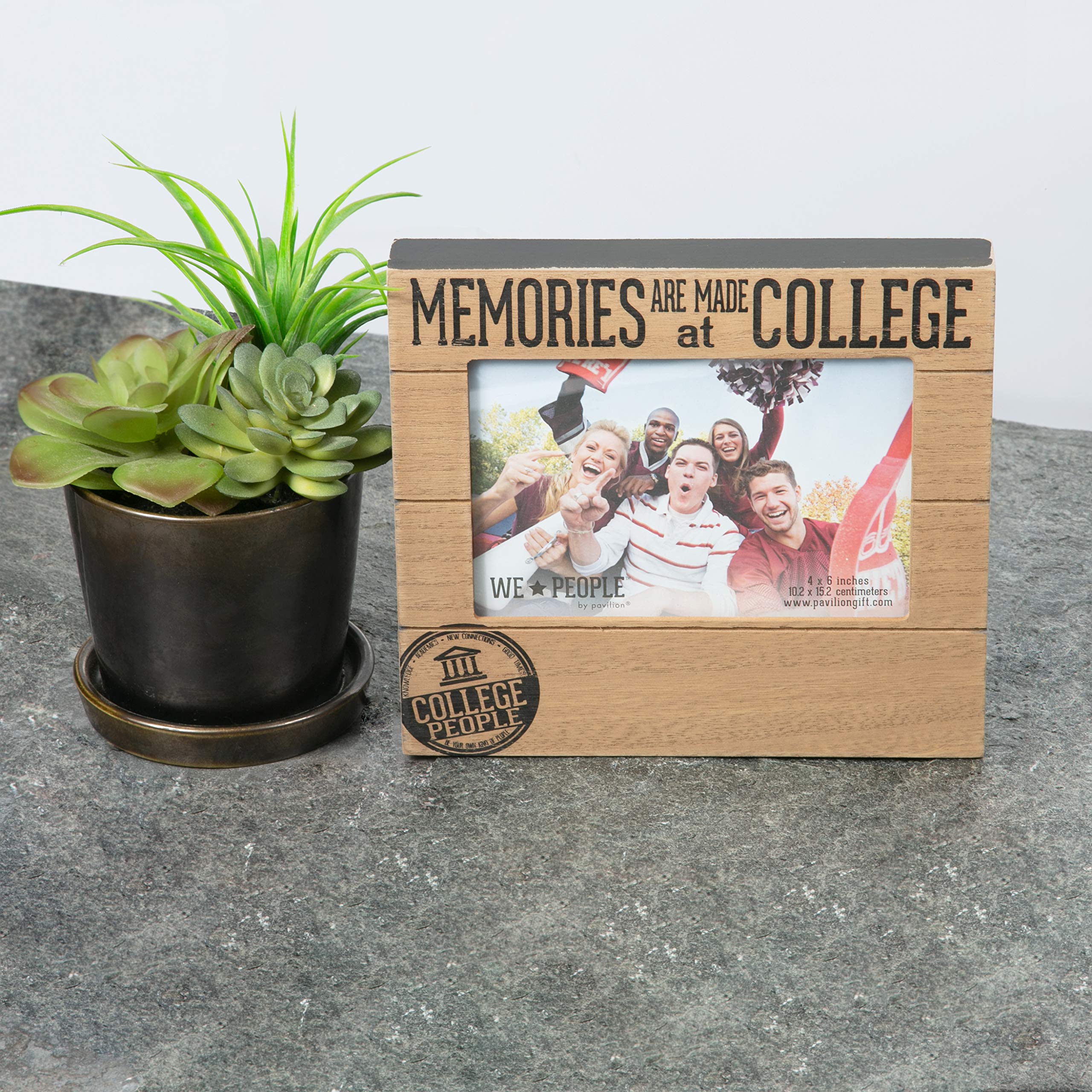 Pavilion Gift Company 4x6 Inch Self Standing Graduation Picture Frame Memories are Made College, 4x6, Brown