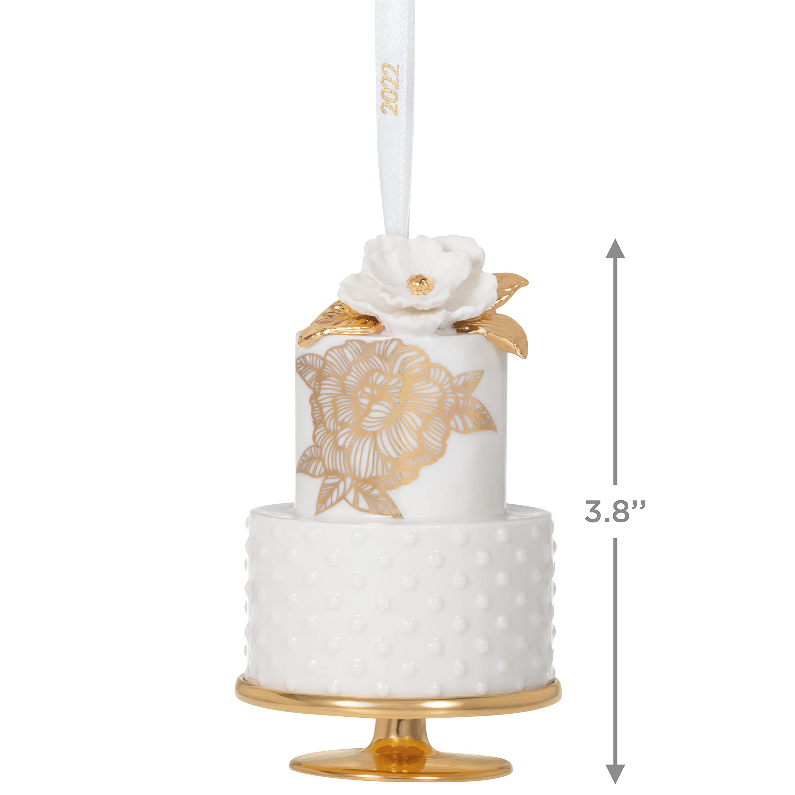 Hallmark Keepsake Christmas Ornament 2022, A Sweet Beginning Wedding Cake, Porcelain