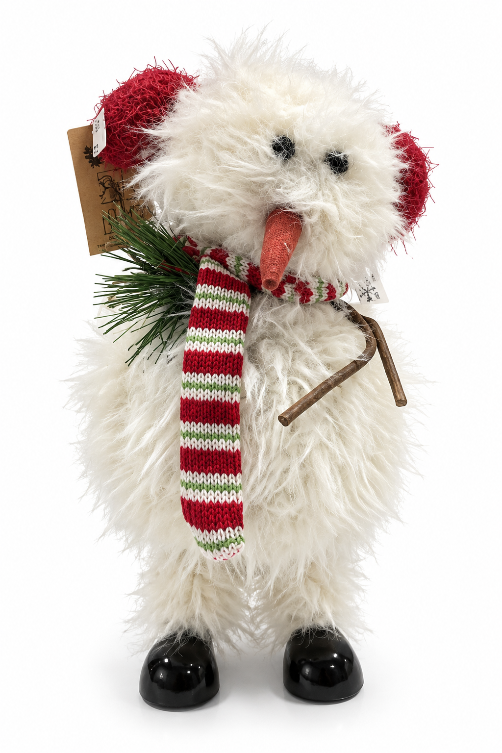Oak Street Wholesale Fuzzy Plush Snowman with Earmuffs & Scarf Decor
