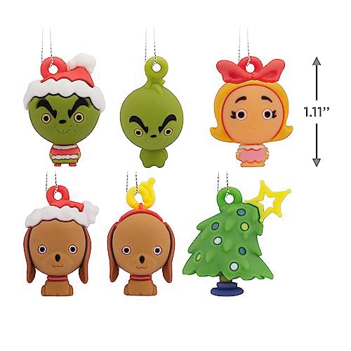 Hallmark Dr. Seuss How The Grinch Stole Christmas! Miniature Christmas Ornaments, Set of 6