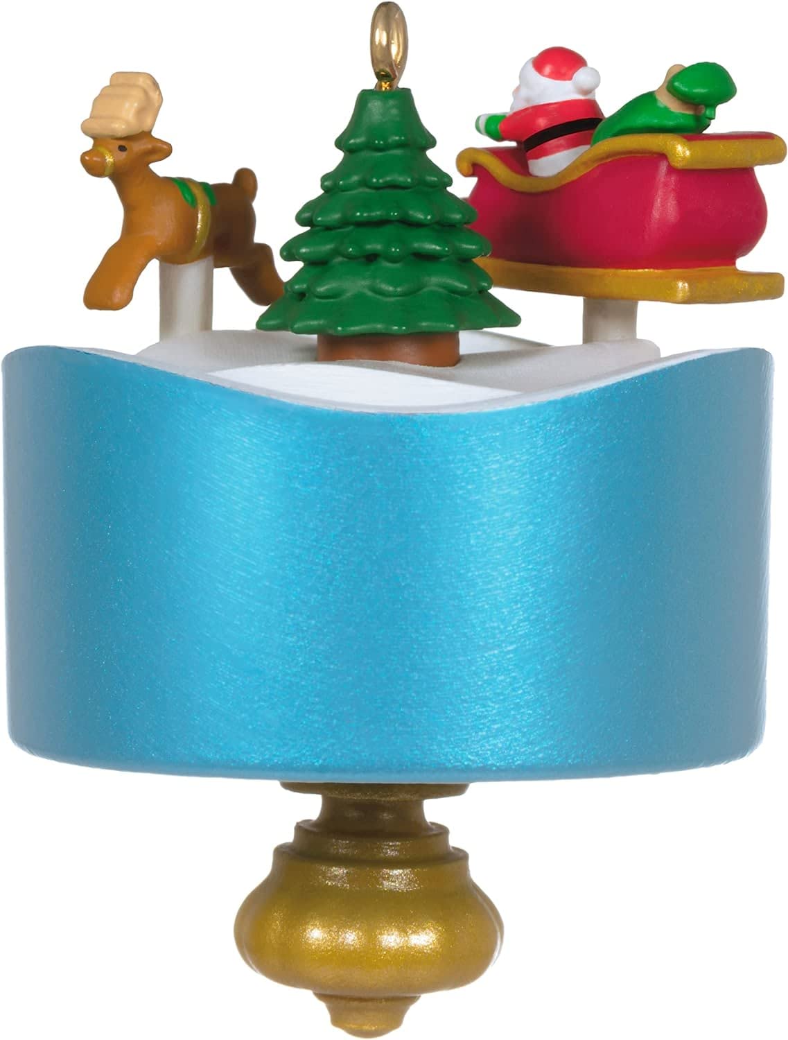 Hallmark Keepsake 1.45" Miniature Christmas Ornament 2022, Santa’s Little Spin, Mini