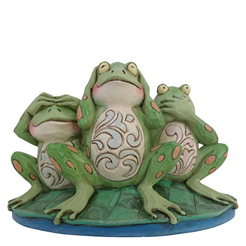 Enesco Jim Shore Heartwood Creek Frogs See Hear Croak No Evil Figurine, 4"