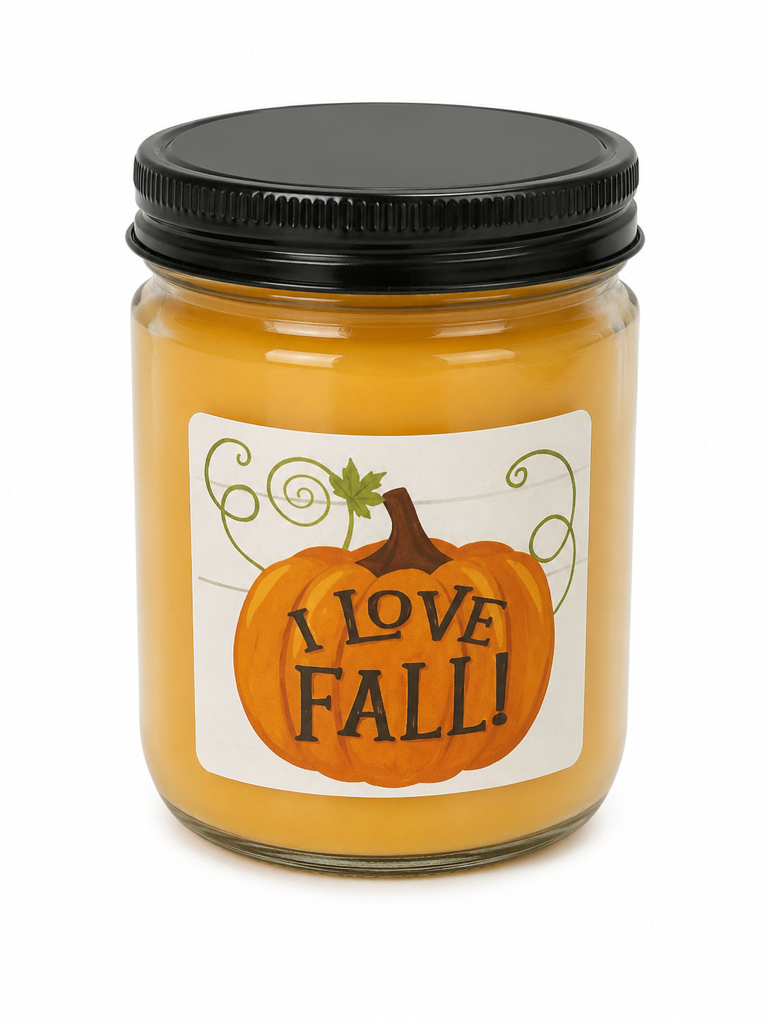 "I Love Fall!" Autumn Spice Scented Jar Candle