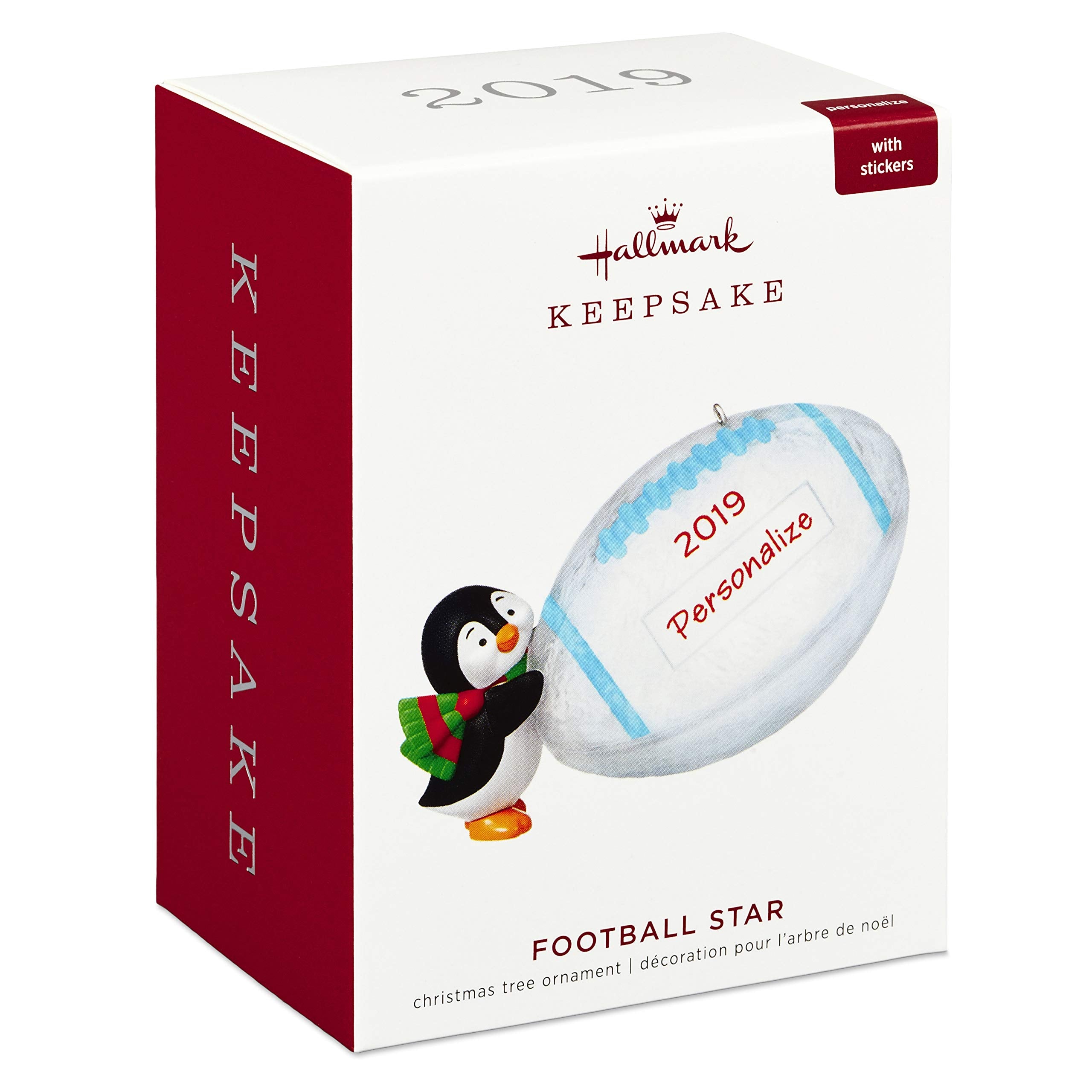 Hallmark Keepsake Christmas Ornament 2019 Year Dated, Football Star Penguin DIY Personalized Ornament