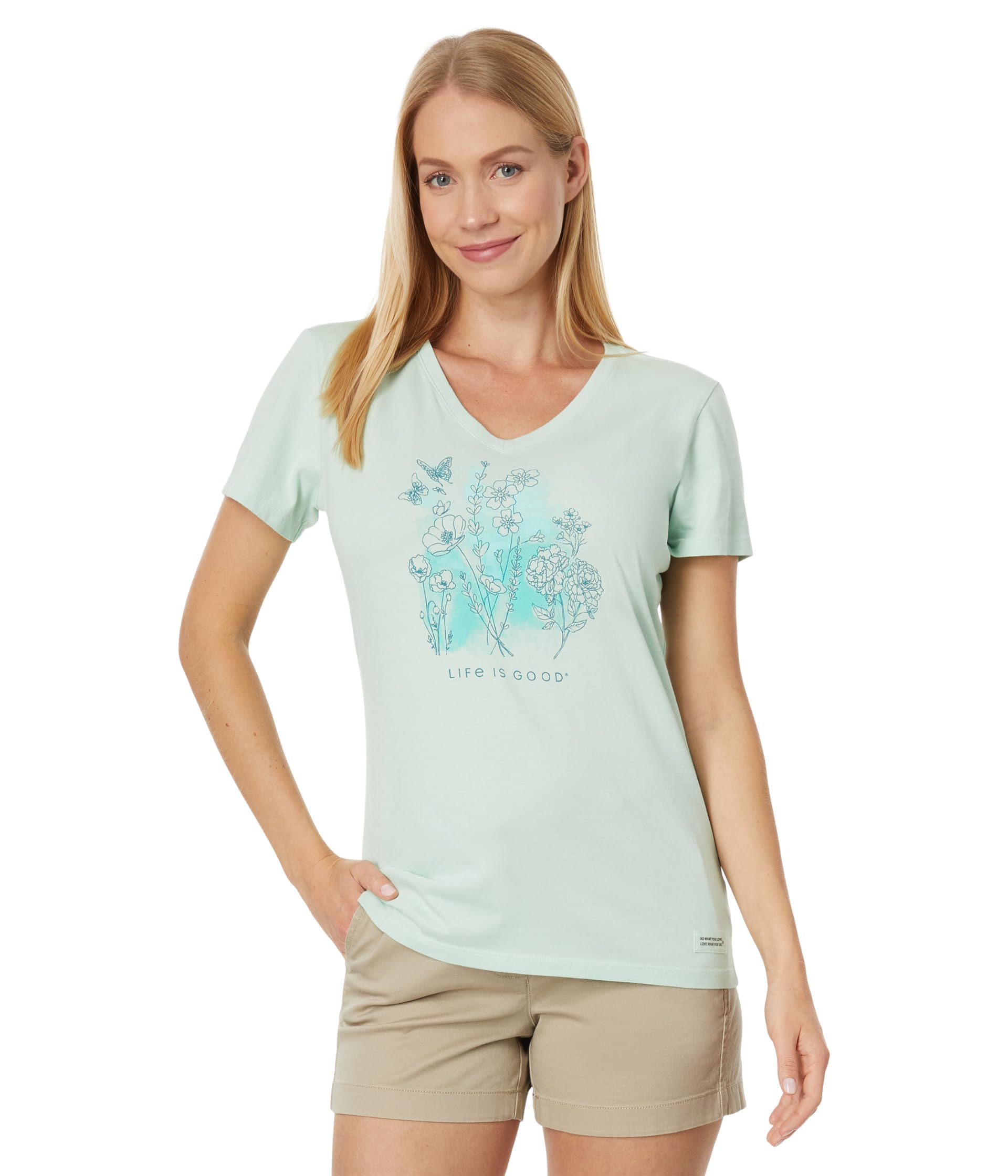 SM Life is Good Pen and Ink Flowers Short Sleeve Crusher™ T-Shirt
