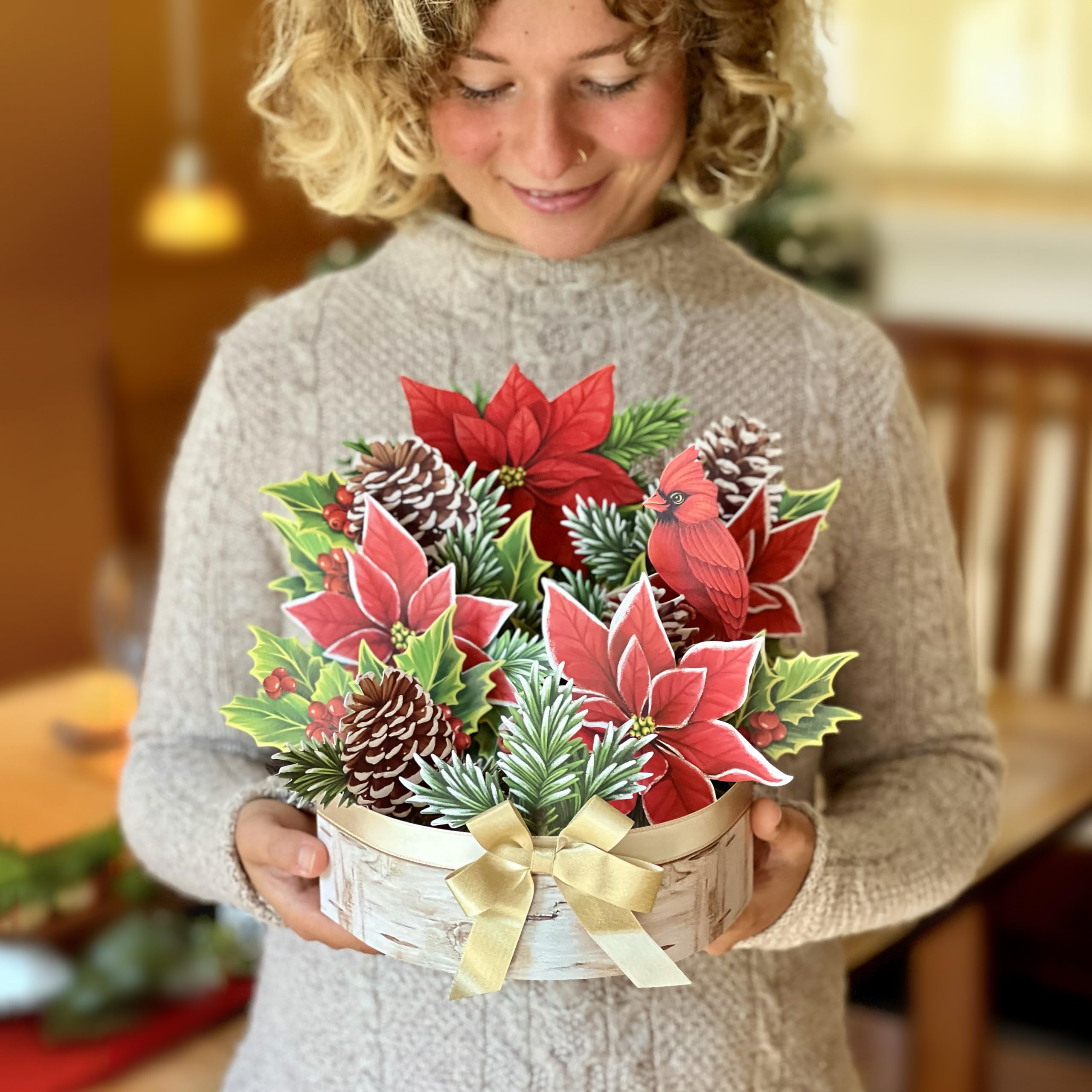 Birch Pot Poinsettia