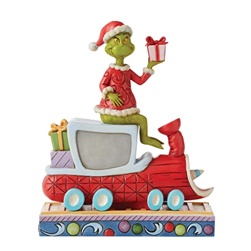 Enesco Jim Shore Dr. Seuss The Grinch on Train Figurine, 8.07 Inch, Multicolor