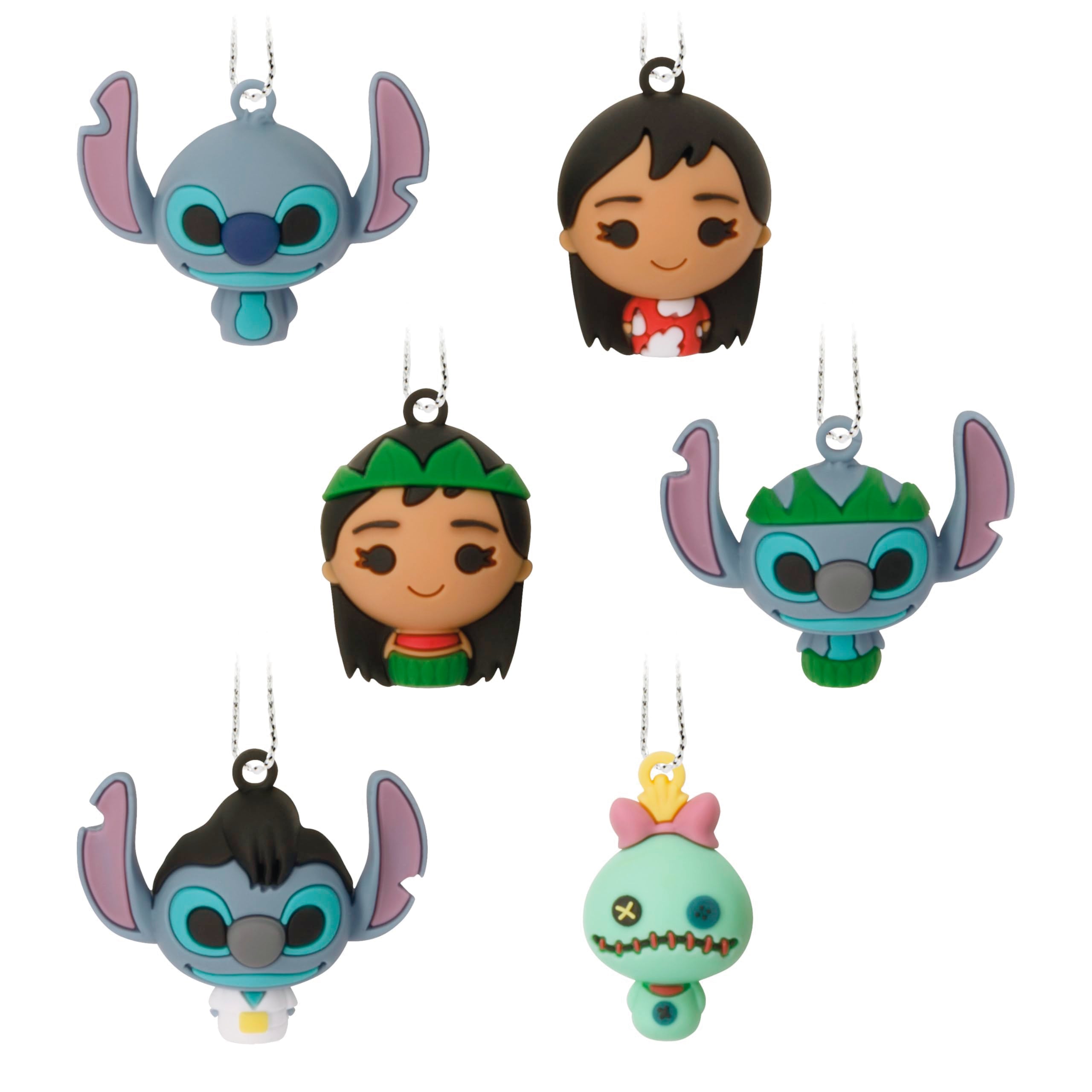 Hallmark Disney Lilo and Stitch Christmas Ornaments, Miniature Set of 6