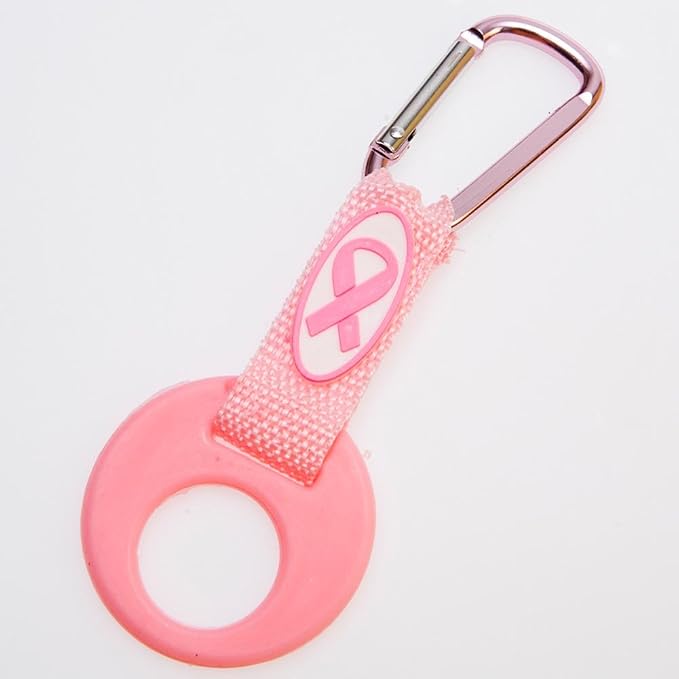 Pink Ribbon Clip-N-Go Hands Free Water Bottle Carrier