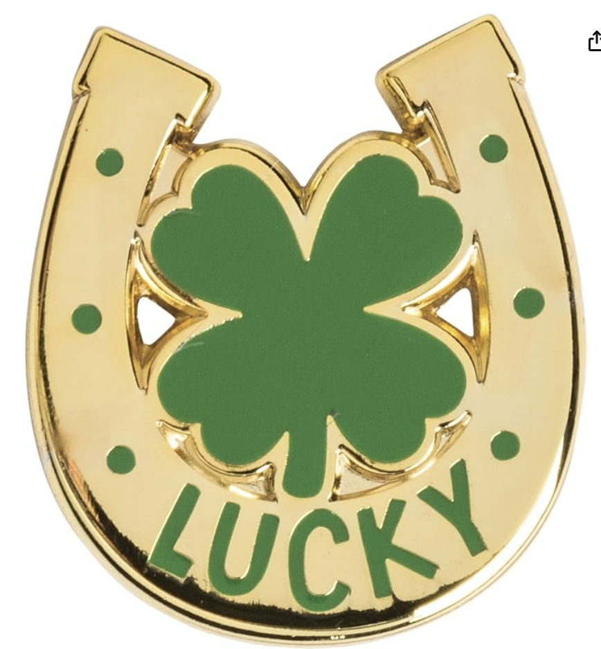 Enamel Pin and Card for Lapel, Backpack, Purse, Lanyard, Jacket (Lucky Friend)