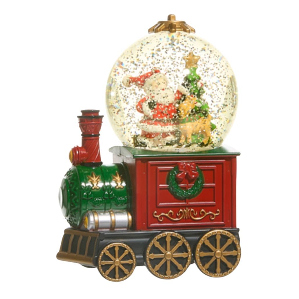 RAZ Imports Lighted Santa Train Water Globe Snow Globe