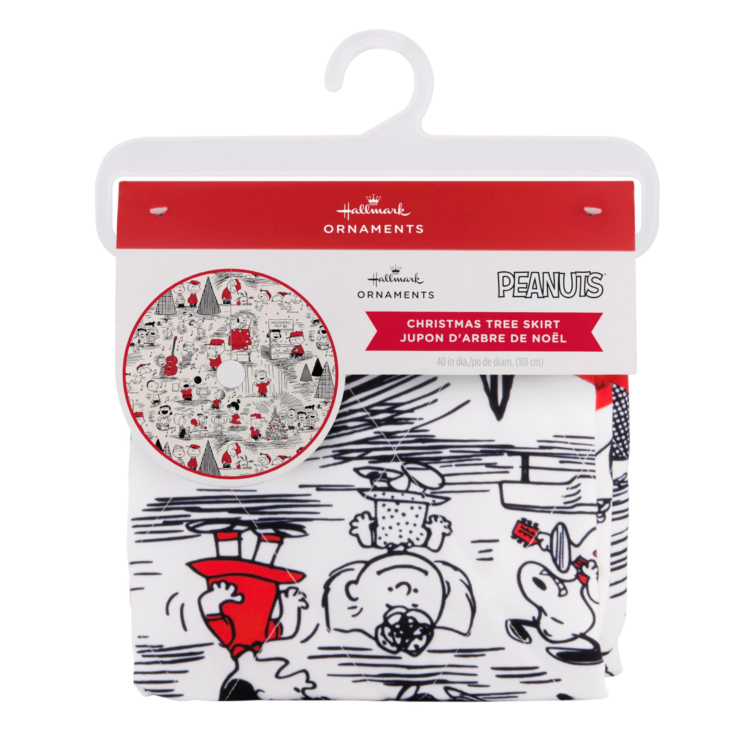 Hallmark Peanuts Gang Fabric Christmas Tree Skirt, 40"