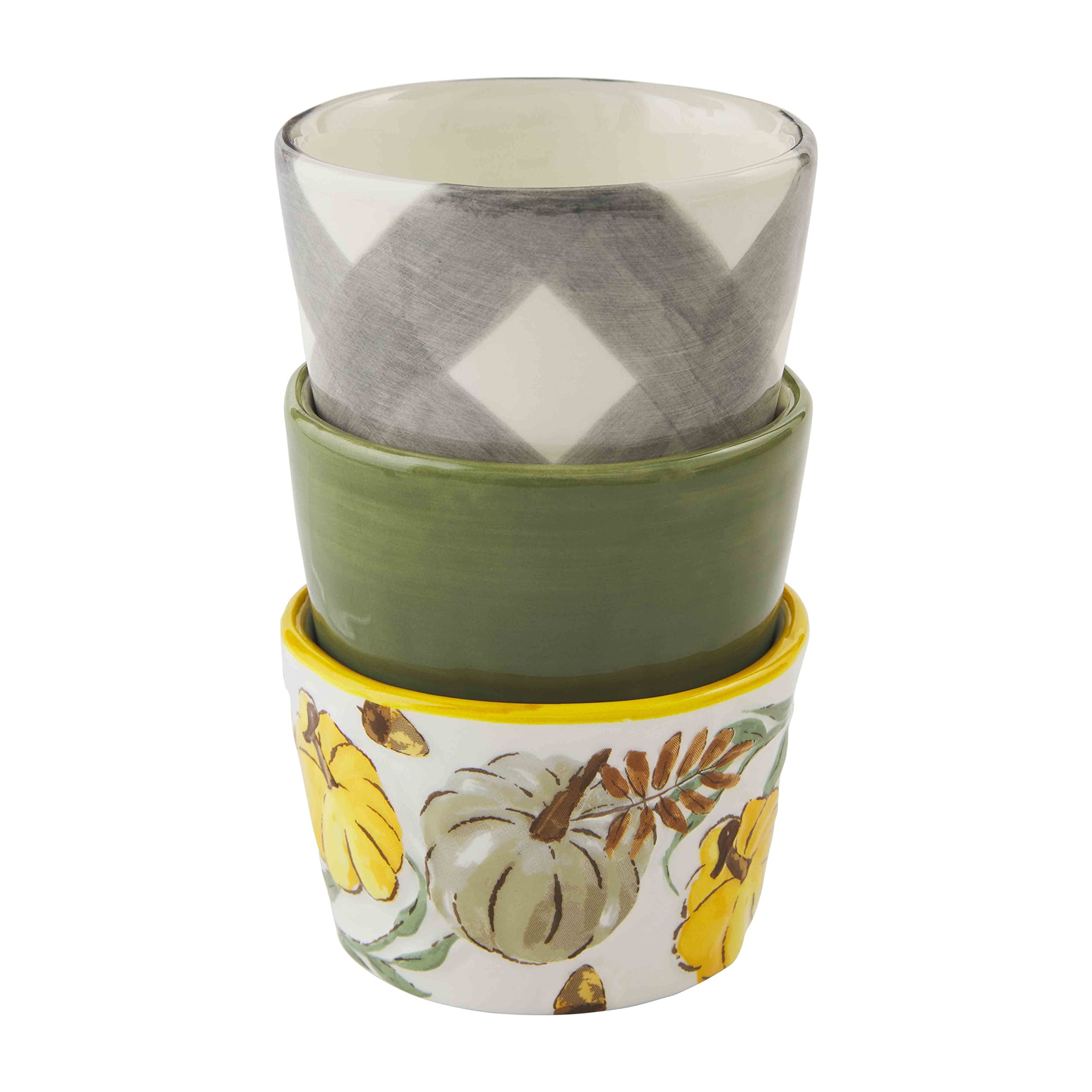 Mud Pie Buffalo Check Ramekin Set, Gray