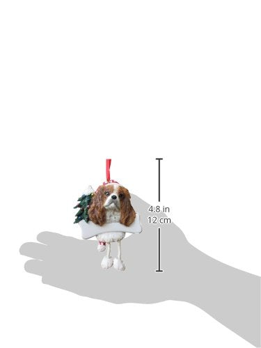 King Charles Ornament with Unique "Dangling Legs" Hand Painted and Easily Personalized Christmas Ornament