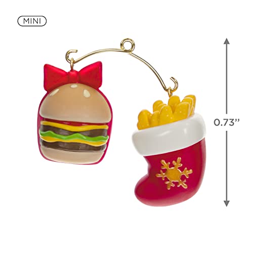 Hallmark Keepsake Miniature Christmas Ornaments 2023, A Perfect Pairing Cheeseburger and French Fries, Mini Set of 2