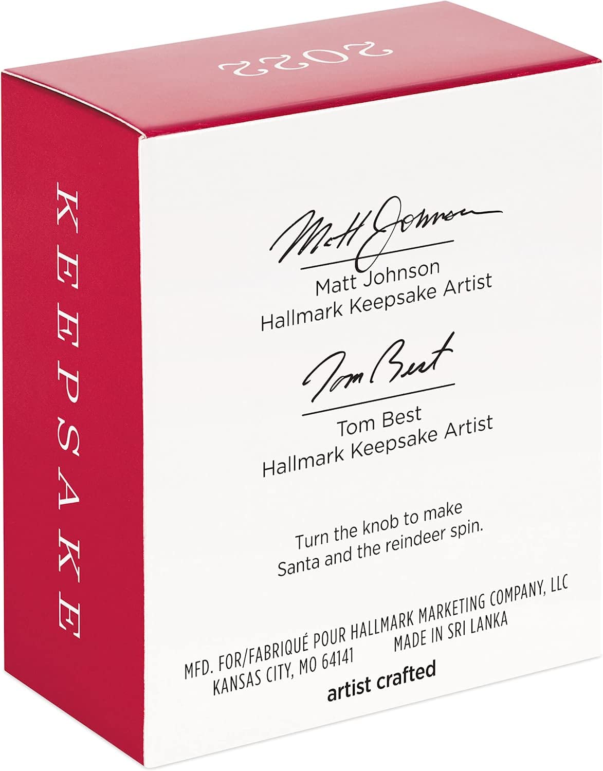 Hallmark Keepsake 1.45" Miniature Christmas Ornament 2022, Santa’s Little Spin, Mini