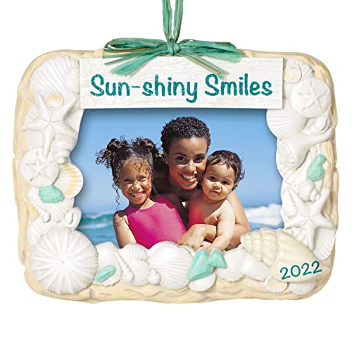 Hallmark Keepsake Christmas Ornament 2022, Sunshiny Smiles Beach Vacation Picture Frame