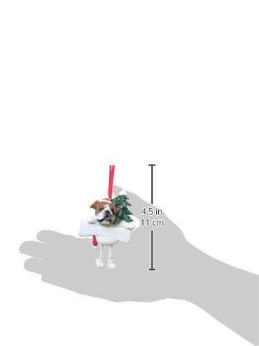 Bulldog Ornament with Unique "Dangling Legs" Hand Painted and Easily Personalized Christmas Ornament