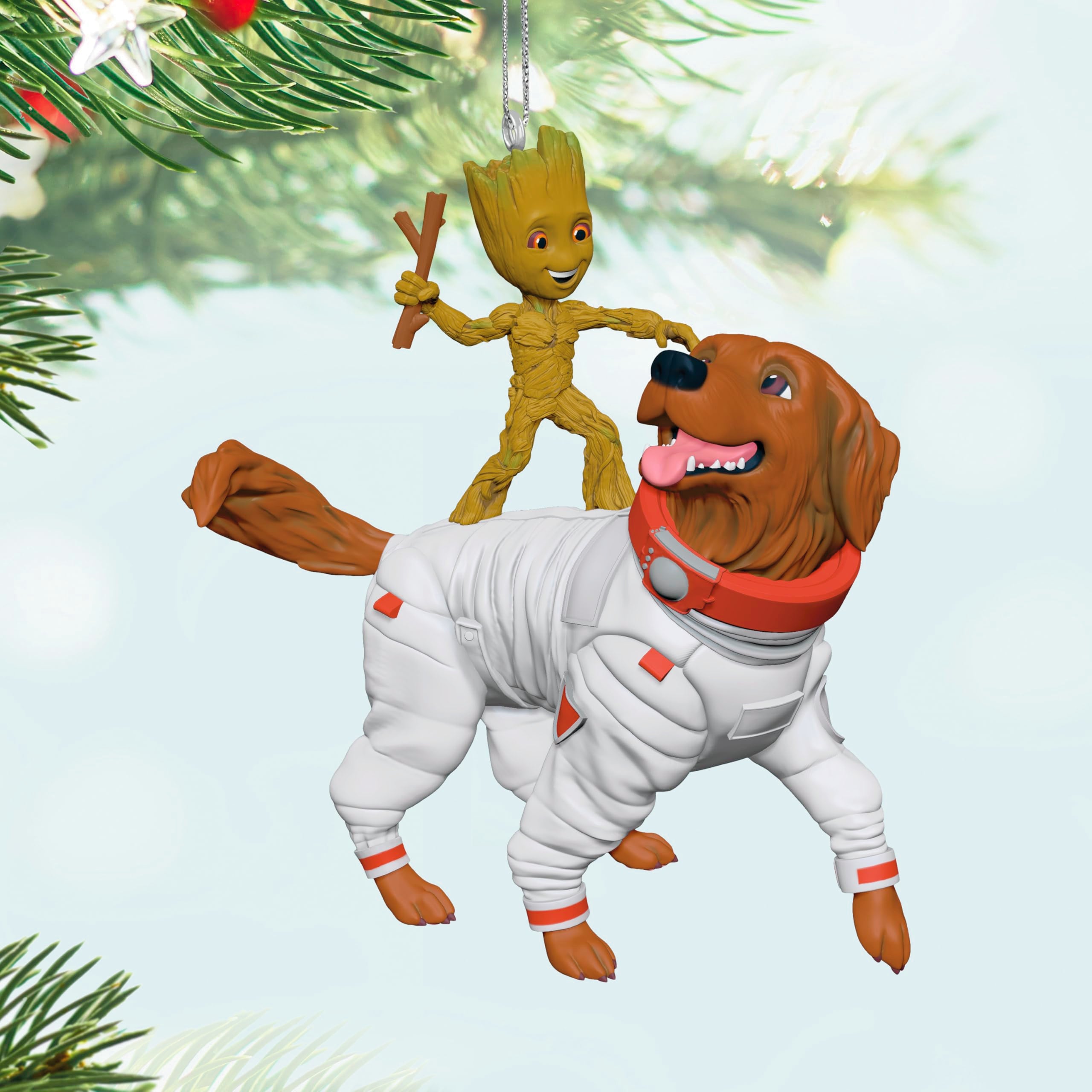 Groot and Cosmo Guardians of the Galaxy 2025 Hallmark Keepsake Christmas Ornaments