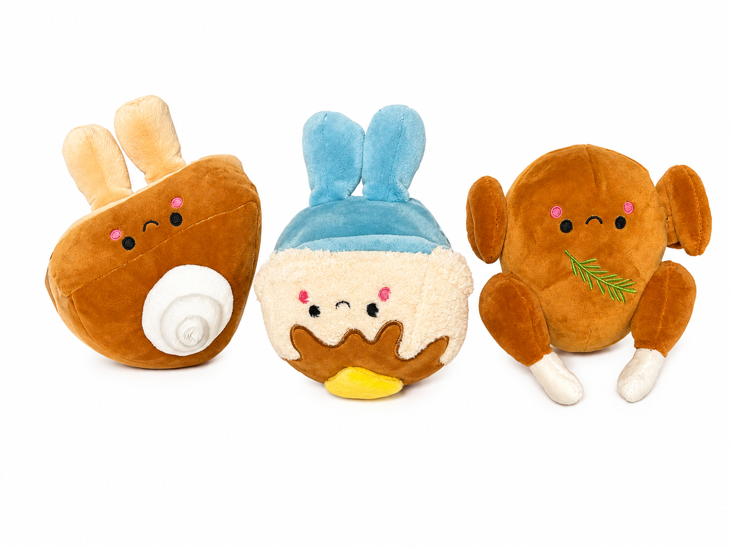 "Turkey, Mashed Potato & Pumpkin Pie" Hallmark Better Together Thanksgiving Feast Magnetic Plush Set (Set of 3)