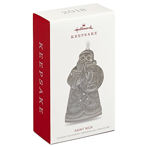 Hallmark Keepsake Christmas Ornament 2018 Year Dated, Saint Nick, Metal, Santa