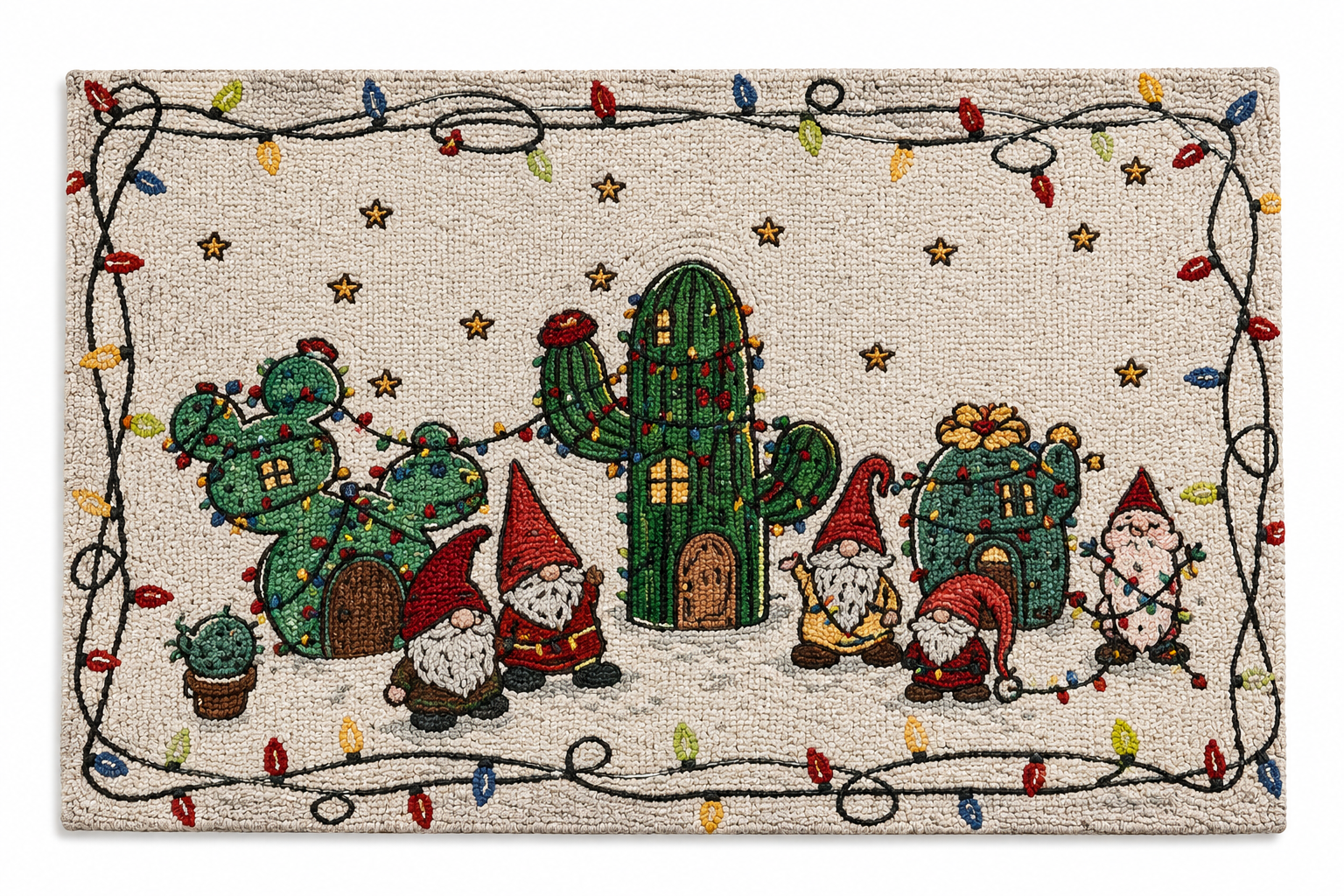 Southwestern Cactus Gnomes Sonoran Souvenirs Tapestry Placemat 13" x 19"