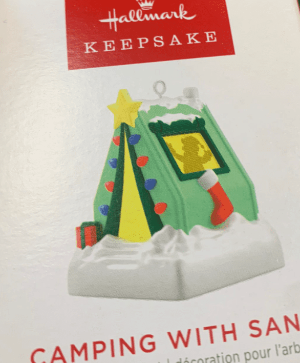 Hallmark Keepsake 1.3" Miniature Christmas Ornament 2022, Camping with Santa with Light, Mini
