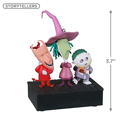 Hallmark Keepsake Plastic Christmas Ornament 2021, Disney Tim Burton's The Nightmare Before Christmas Collection Lock, Shock and Barrel, Storytellers Light and Sound