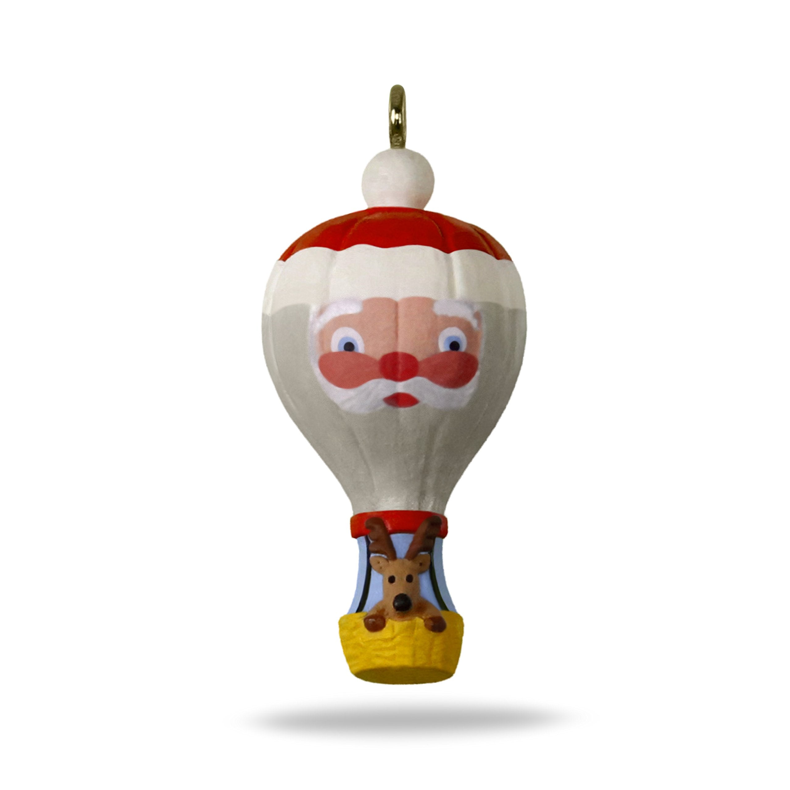 Hallmark Keepsake Mini Christmas Ornament 2018 Year Dated, Santa Hot Air Balloon Up and Away Miniature, 1.31"