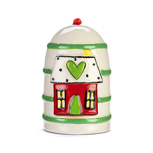 First Christmas Green and White Striped 2.5 Inch Boxed Christmas Hanging Ornament Bell