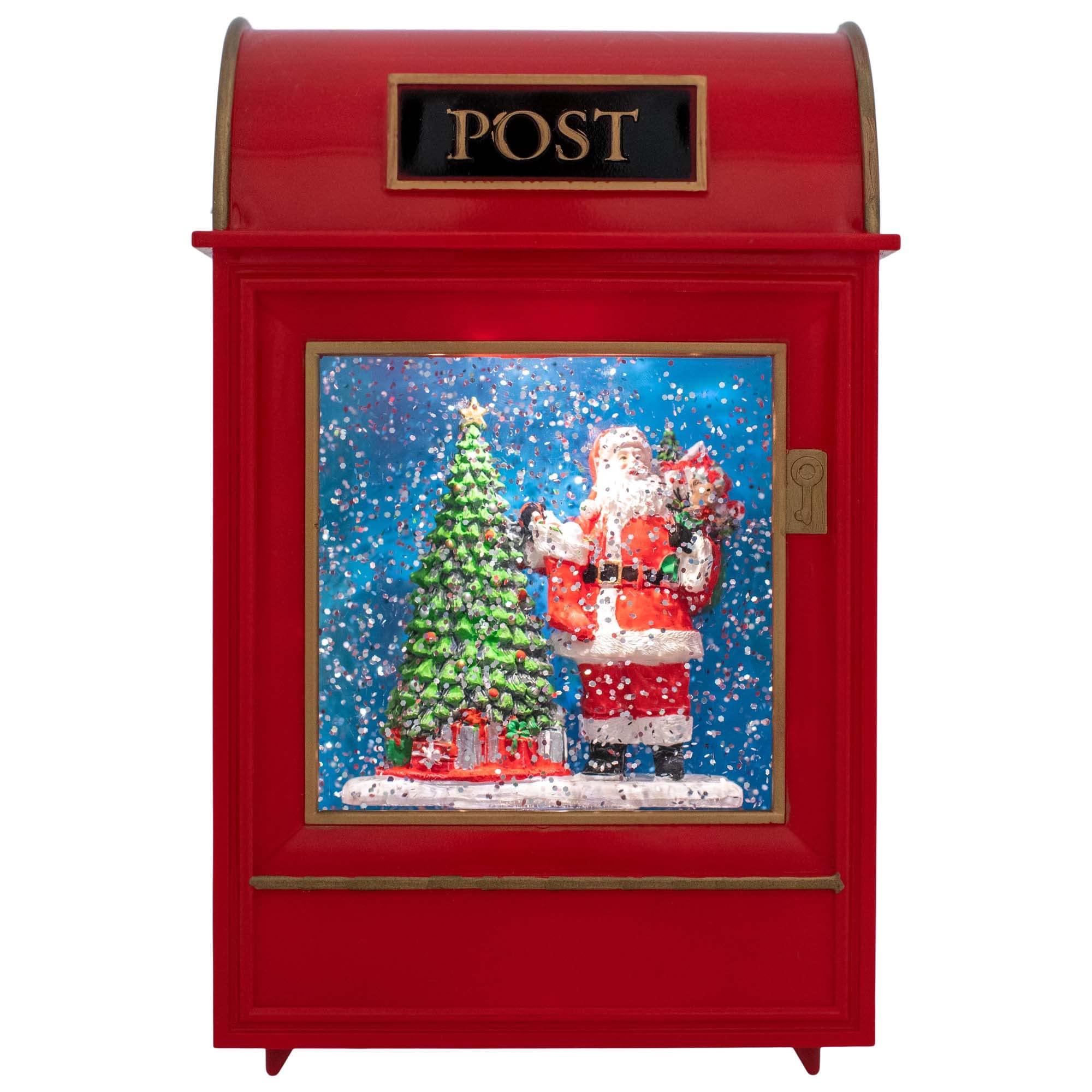 Festive Red Santa Mailbox Musical LED