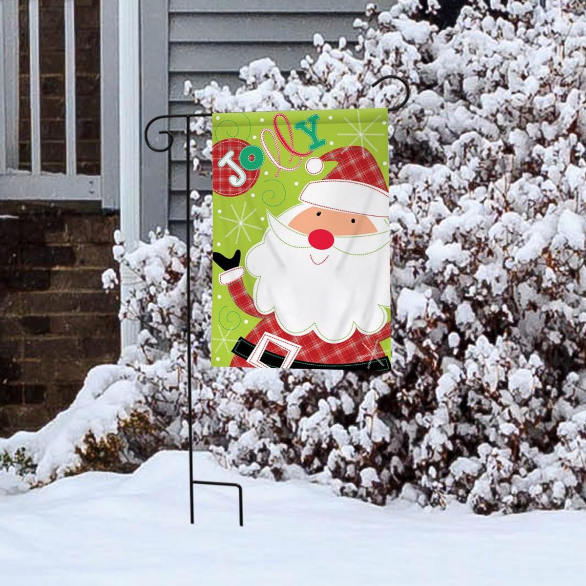 Briarwood Lane 12.5" x 18" Premium Appliqué Santa Claus "JOY" Christmas Garden Flag
